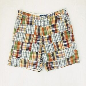 Cape Madras Patchwork Plaid Shorts Mens Size 32 Multicolor Cotton Coastal Preppy